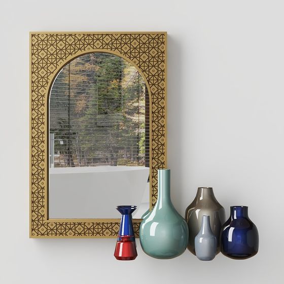 Geometric Frame and Vase 3D model