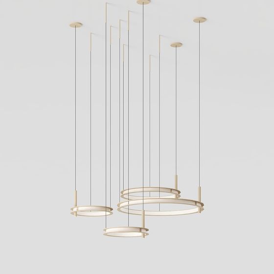 Stylish Ring Pendant Light 3D model for Modern Interiors