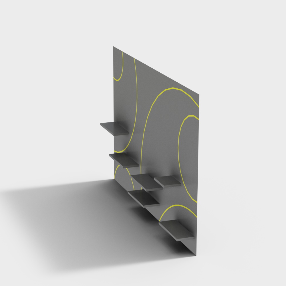 Artistic Wall Shelf 3D model for Modern Spaces