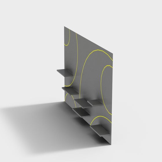 Artistic Wall Shelf 3D model for Modern Spaces