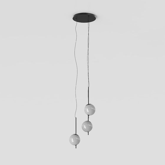 Sleek Low-Poly Chandelier 3D model for Contemporary Spaces