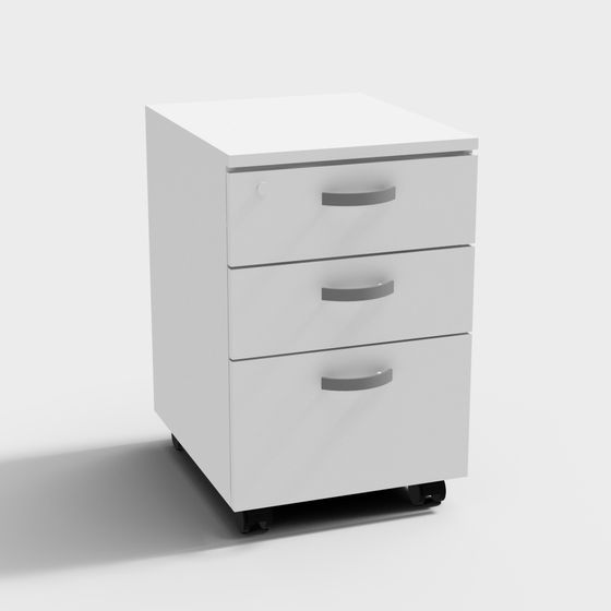 Modern Minimalist Mobile Filing Cabinet 3D model