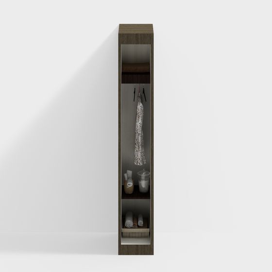 Stylish Wall-Mounted Wardrobe 3D model