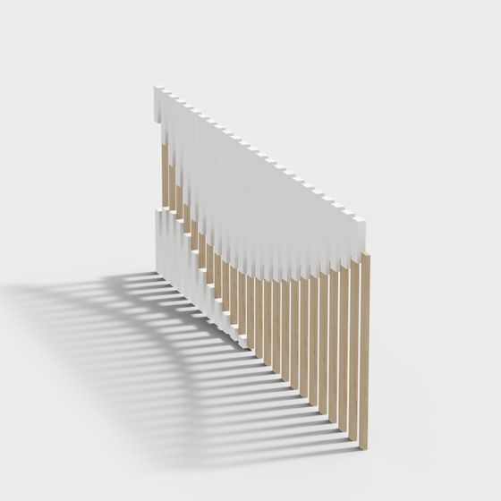 Modern Wooden Fence 3D model