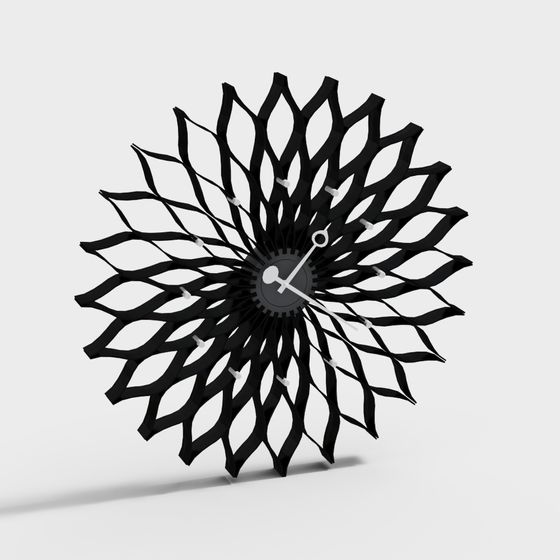Floral Burst Clock 3D model