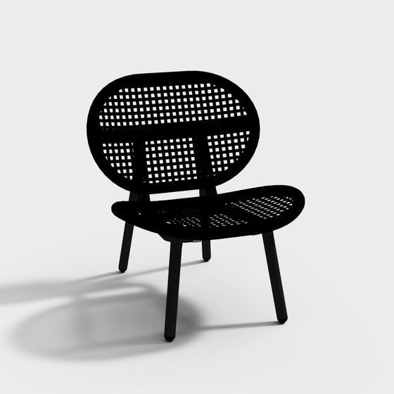 Minimalist Black Polygonal Chair 3D model