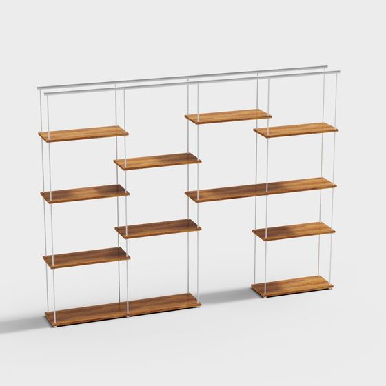 Elegant Low-Poly Bookshelf 3D model