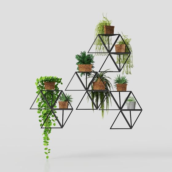 Geometric Plant Stand 3D Model for Modern Spaces