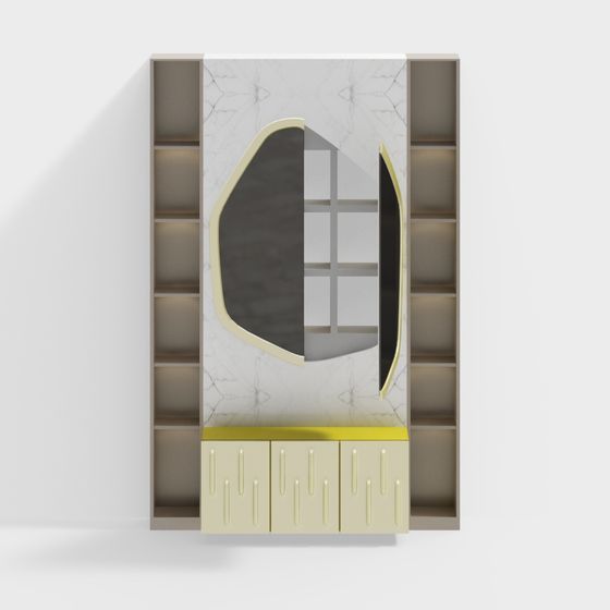 Urban Bookshelf 3D model - Low Poly High Detail