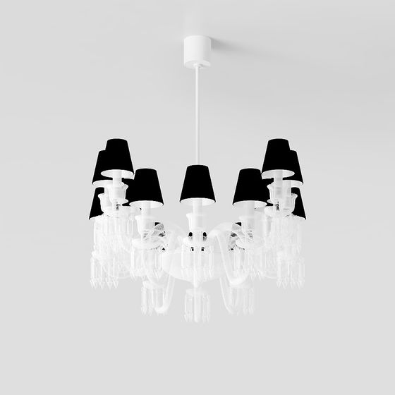 Elegant Low-Polygon Chandelier 3D model
