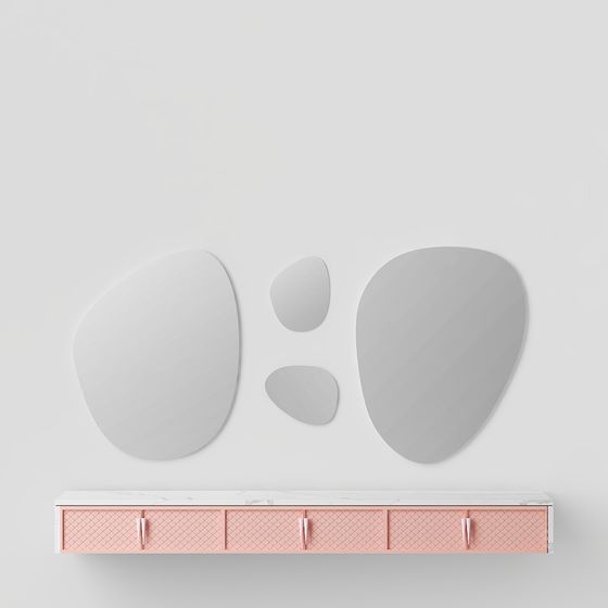 Flowing Mirror Cabinet 3D model for Modern Spaces