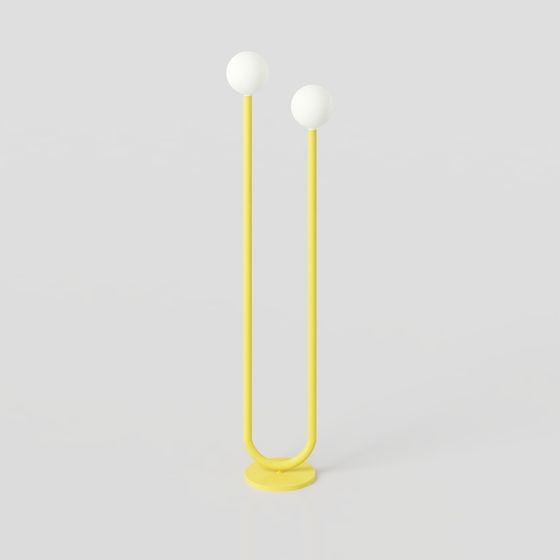 Unique Double Sphere Lamp Post 3D model