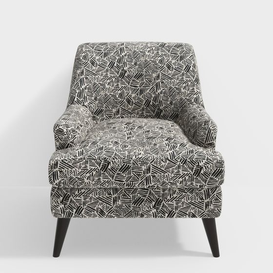 Unique Low Poly Armchair 3D Model