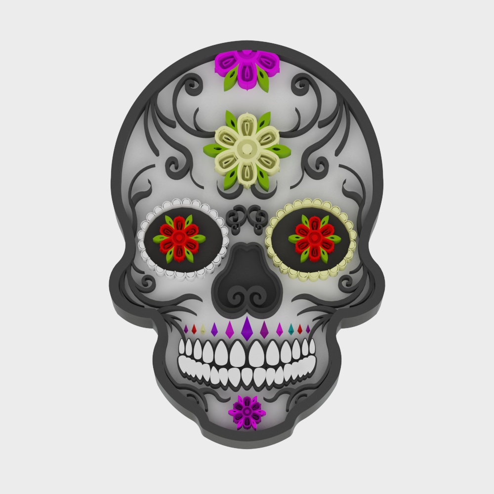 Day of the Dead Skull Mask 3D model