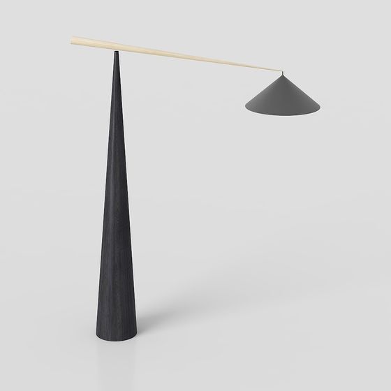 Elegant Low-Poly Floor Lamp 3D model