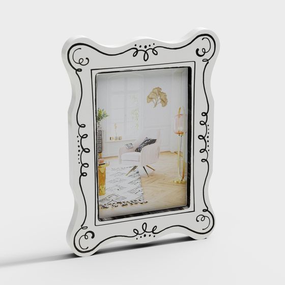 Elegant Vintage Picture Frame 3D model