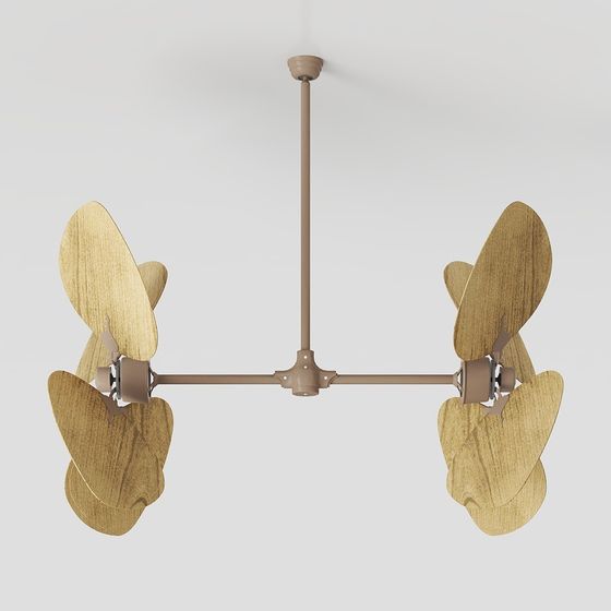 Elegant Low-Poly Ceiling Fan 3D model for Modern Spaces