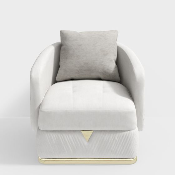 Elegant Low-Poly Sofa Chair 3D model