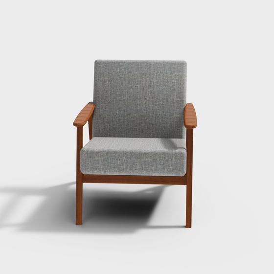 Elegant Gray Lounge Chair 3D model