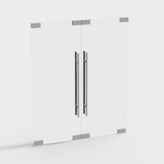 Elegant Glass Door 3D model for Modern Spaces