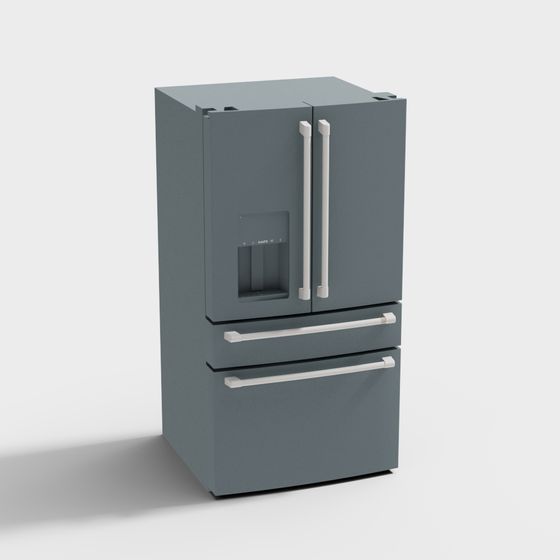Minimalist Low-Poly Refrigerator 3D model