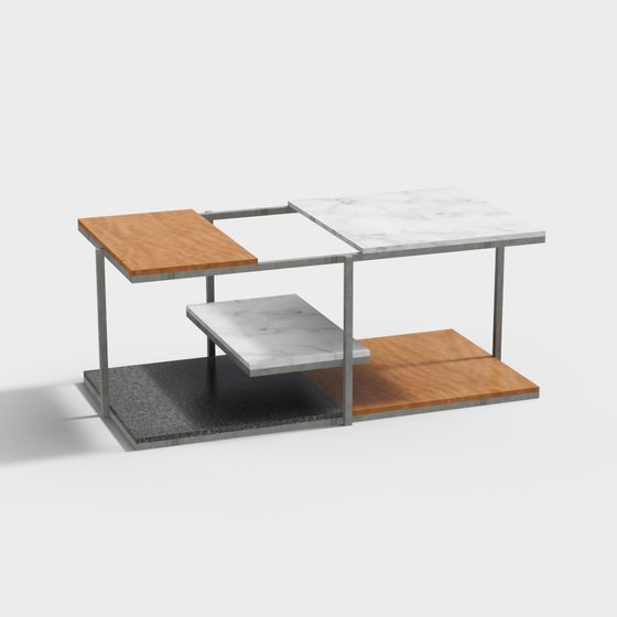 Stylish Low-Poly Coffee Table 3D model