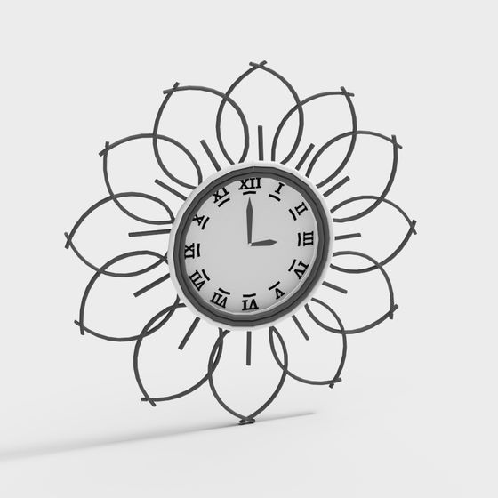 Blossom of Time Clock 3D Model
