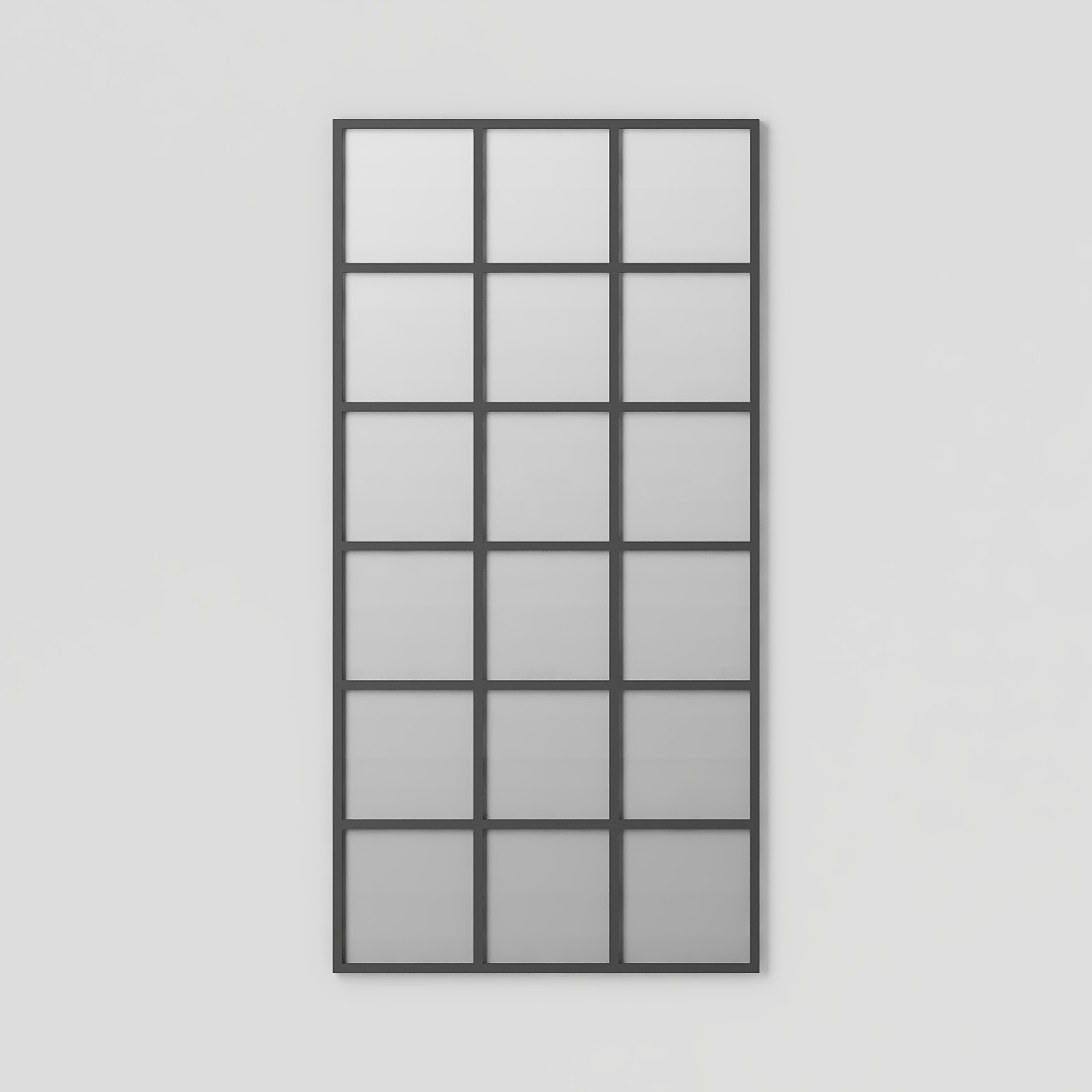 BROOKLYN+-+BLACK+INDUSTRIAL+FULL+LENGTH+METAL+WINDOW+MIRROR