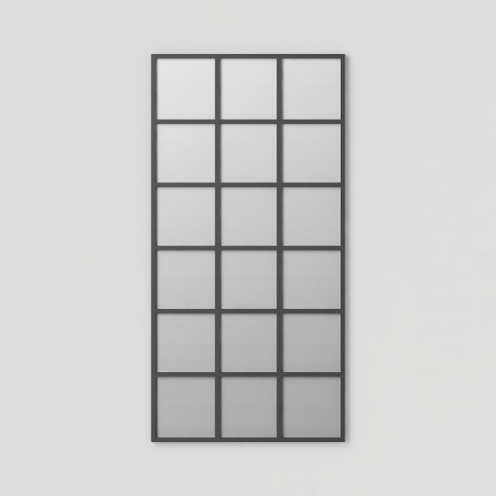 ESPEJO DE VENTANA DE METAL NEGRO INDUSTRIAL COMPLETO BROOKLYN