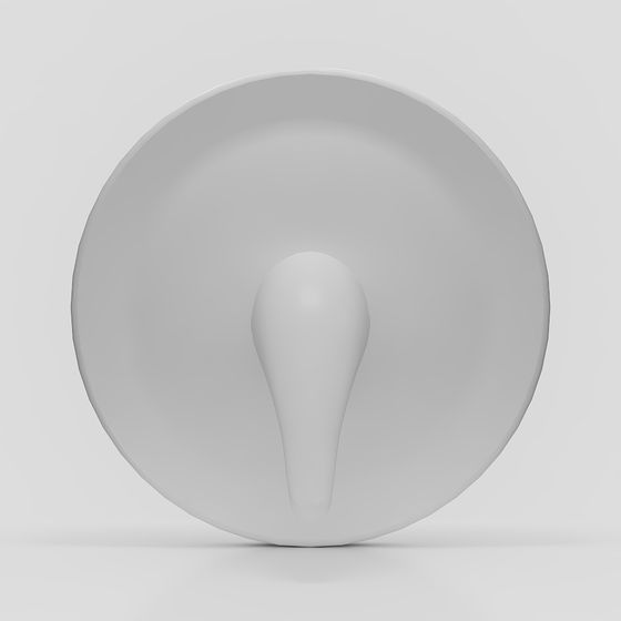 Sleek Rounded Hook 3D model for Modern Interiors