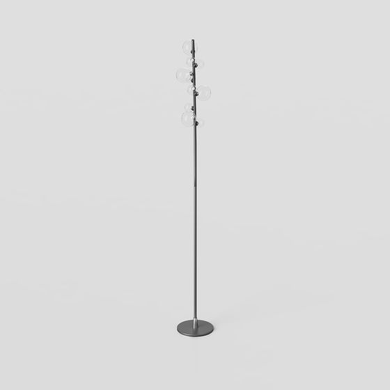 Elegant Glass Ball Floor Lamp 3D model