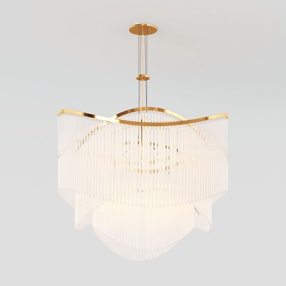Elegant Crystal Pendant Light 3D model