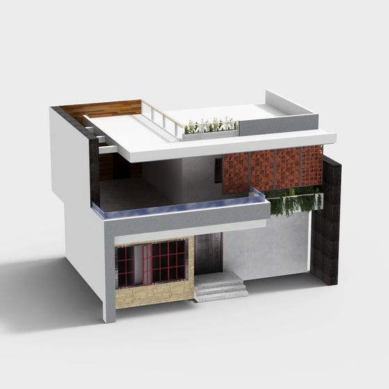 Minimalist Low-Polygon Building 3D model