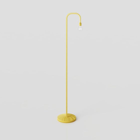 Stylish Yellow Floor Lamp 3D model for Creative Spaces