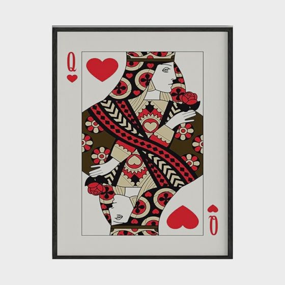 Queen of Hearts Playing Card 3D model