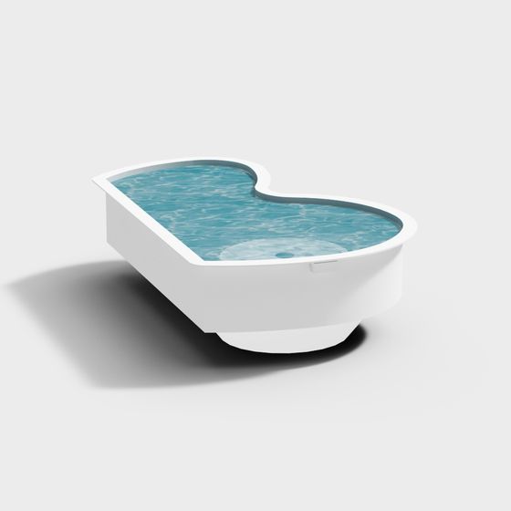 Heart-Shaped Pool 3D model for Serene Spaces
