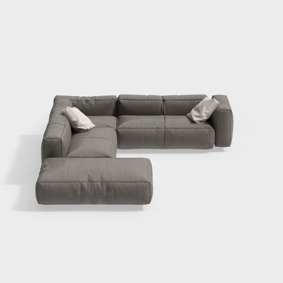 Urban Comfort Low-Poly Sofa 3D model