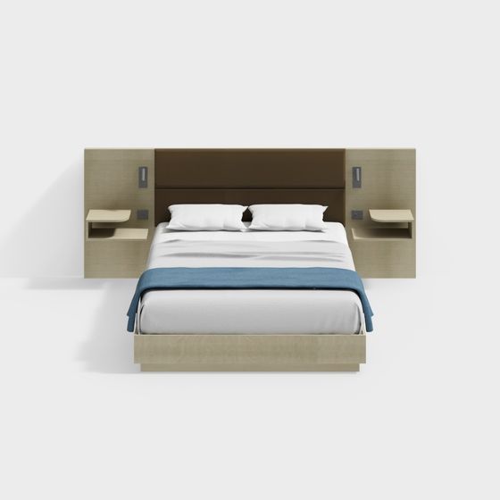 Stylish Low-Poly Bed Frame 3D model for Creative Projects