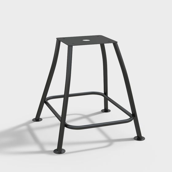 Stylish Metal Bar Stool 3D Model Design