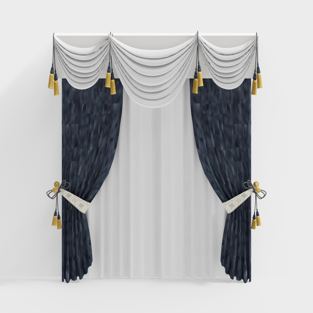 Elegant Curtain 3D model with Luxurious Design