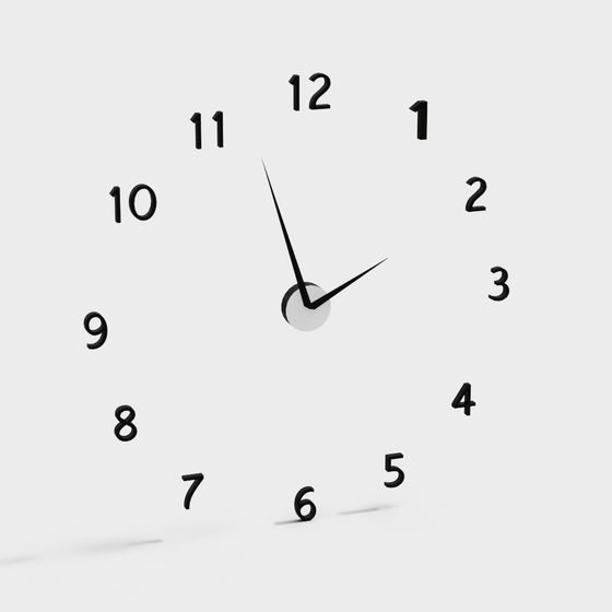 Contemporary Minimalist Clock Face 3D model