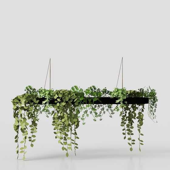 Hanging Plant Basket 3D Model for Interior Design