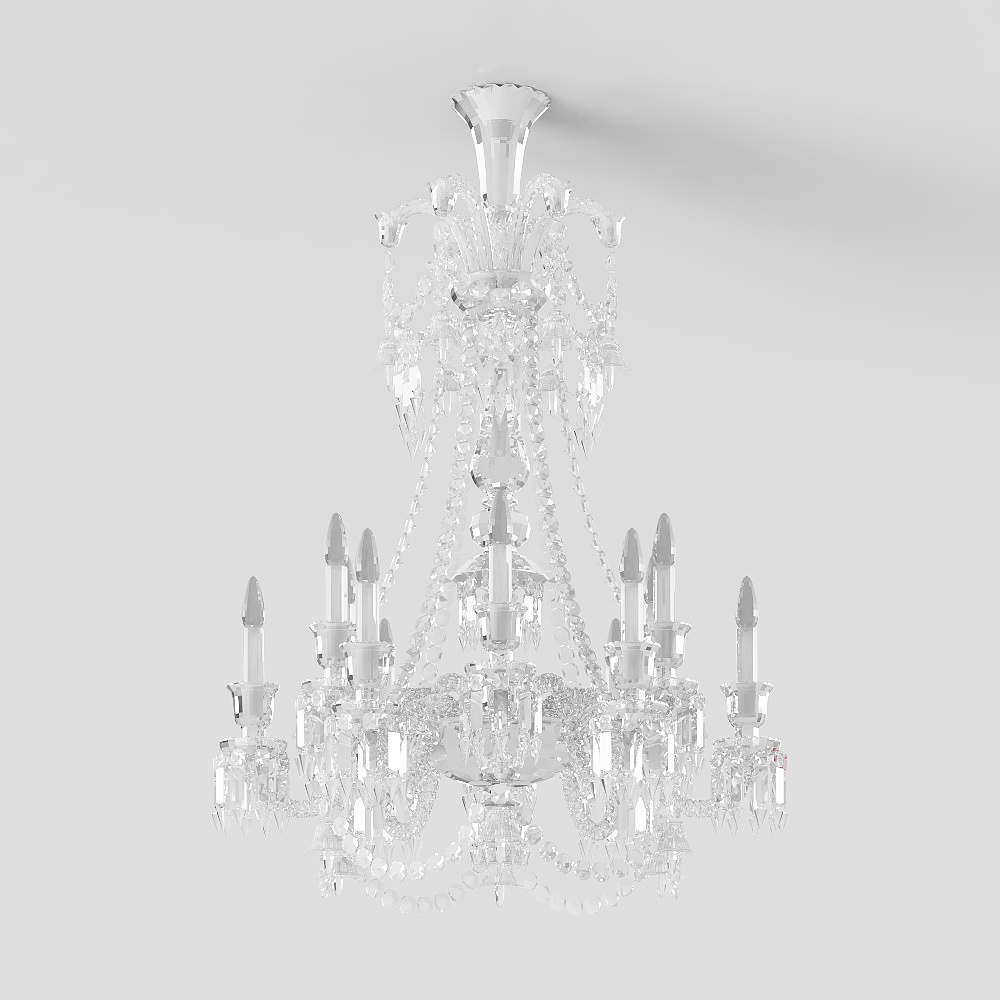 Elegant Crystal Chandelier 3D model