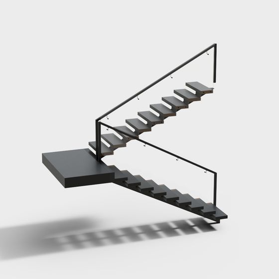Modern Minimalist Low-Polygon Staircase 3D model
