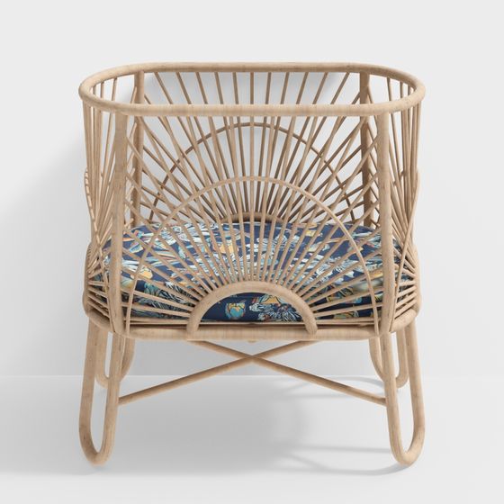 フルール ラタンベビーベッド