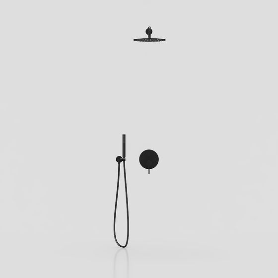 Minimalist Shower System 3D model for Creative Spaces