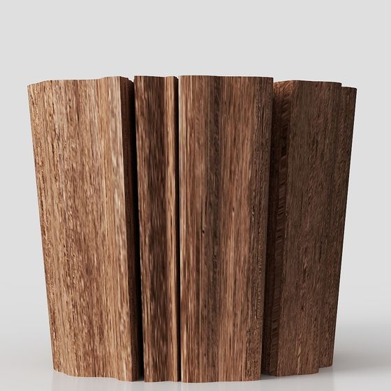 Natural-Inspired Wooden Partition 3D model