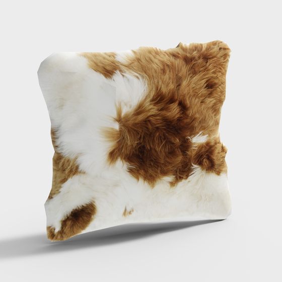 Cozy Cowhide Pillow 3D model for Creative Projects