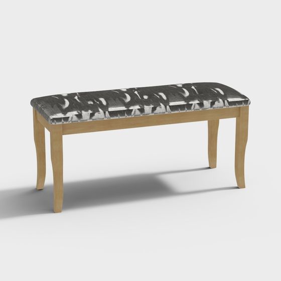 Urban Silhouette Bench 3D model for Creative Projects