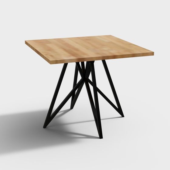 Stylish Low-Polygon Dining Table 3D model